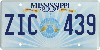 MS license plate ZIC439