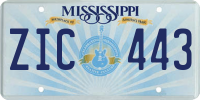 MS license plate ZIC443
