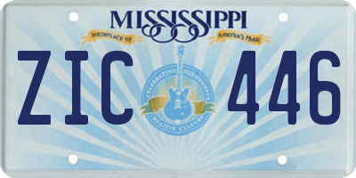 MS license plate ZIC446