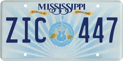 MS license plate ZIC447