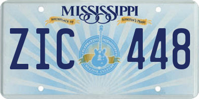 MS license plate ZIC448