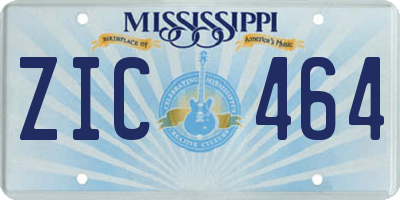 MS license plate ZIC464