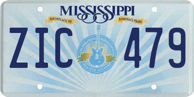 MS license plate ZIC479