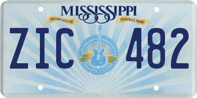 MS license plate ZIC482