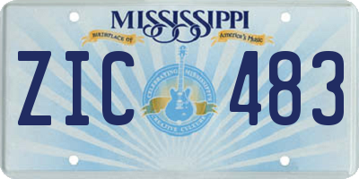 MS license plate ZIC483