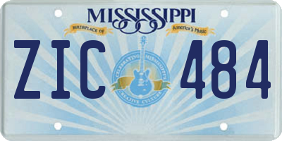 MS license plate ZIC484