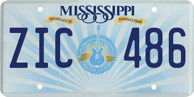 MS license plate ZIC486