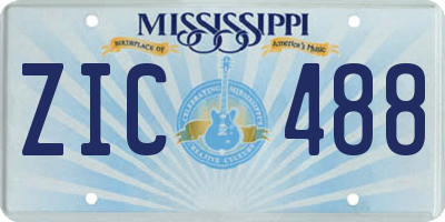 MS license plate ZIC488