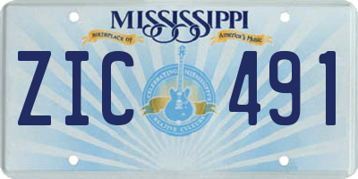 MS license plate ZIC491
