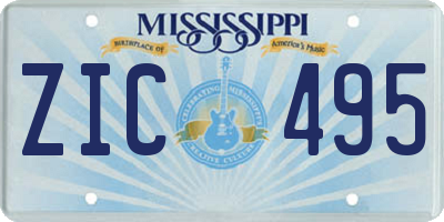 MS license plate ZIC495