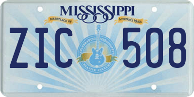 MS license plate ZIC508