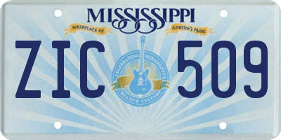 MS license plate ZIC509