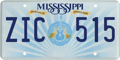MS license plate ZIC515