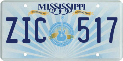 MS license plate ZIC517
