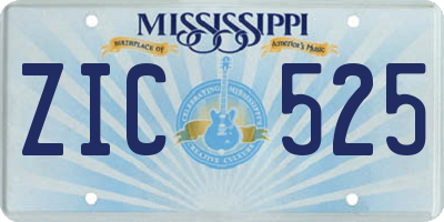 MS license plate ZIC525