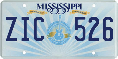 MS license plate ZIC526