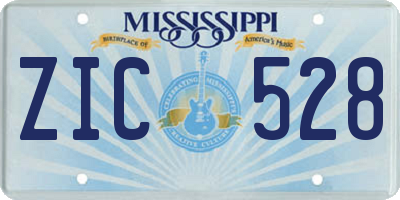 MS license plate ZIC528