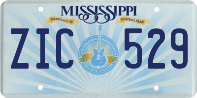 MS license plate ZIC529