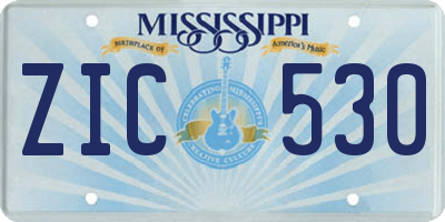 MS license plate ZIC530