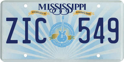 MS license plate ZIC549