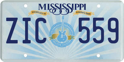 MS license plate ZIC559