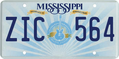 MS license plate ZIC564