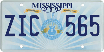 MS license plate ZIC565