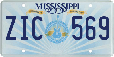 MS license plate ZIC569
