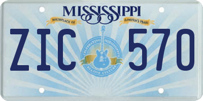 MS license plate ZIC570