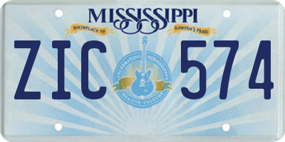 MS license plate ZIC574
