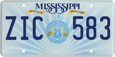 MS license plate ZIC583