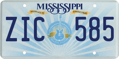 MS license plate ZIC585