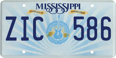 MS license plate ZIC586