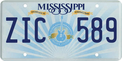 MS license plate ZIC589