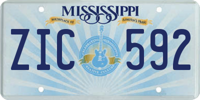 MS license plate ZIC592