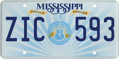 MS license plate ZIC593