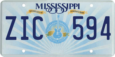 MS license plate ZIC594