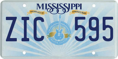 MS license plate ZIC595