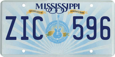 MS license plate ZIC596