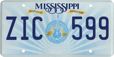 MS license plate ZIC599