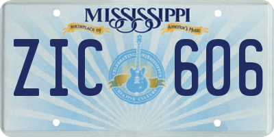 MS license plate ZIC606