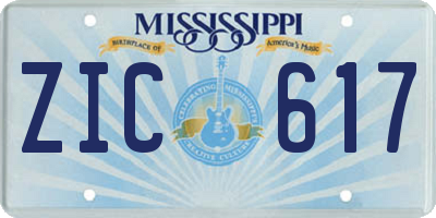 MS license plate ZIC617