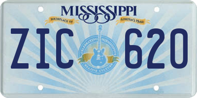 MS license plate ZIC620