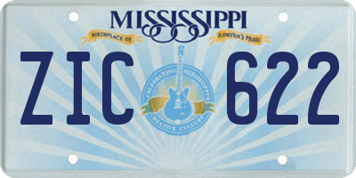 MS license plate ZIC622
