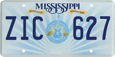 MS license plate ZIC627