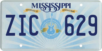 MS license plate ZIC629
