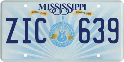 MS license plate ZIC639