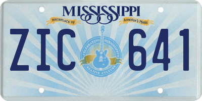 MS license plate ZIC641