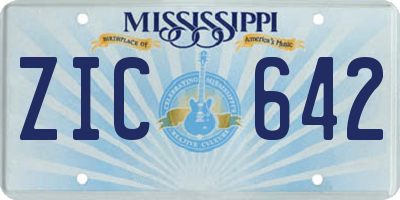 MS license plate ZIC642