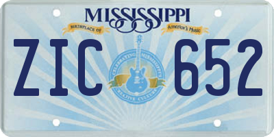 MS license plate ZIC652